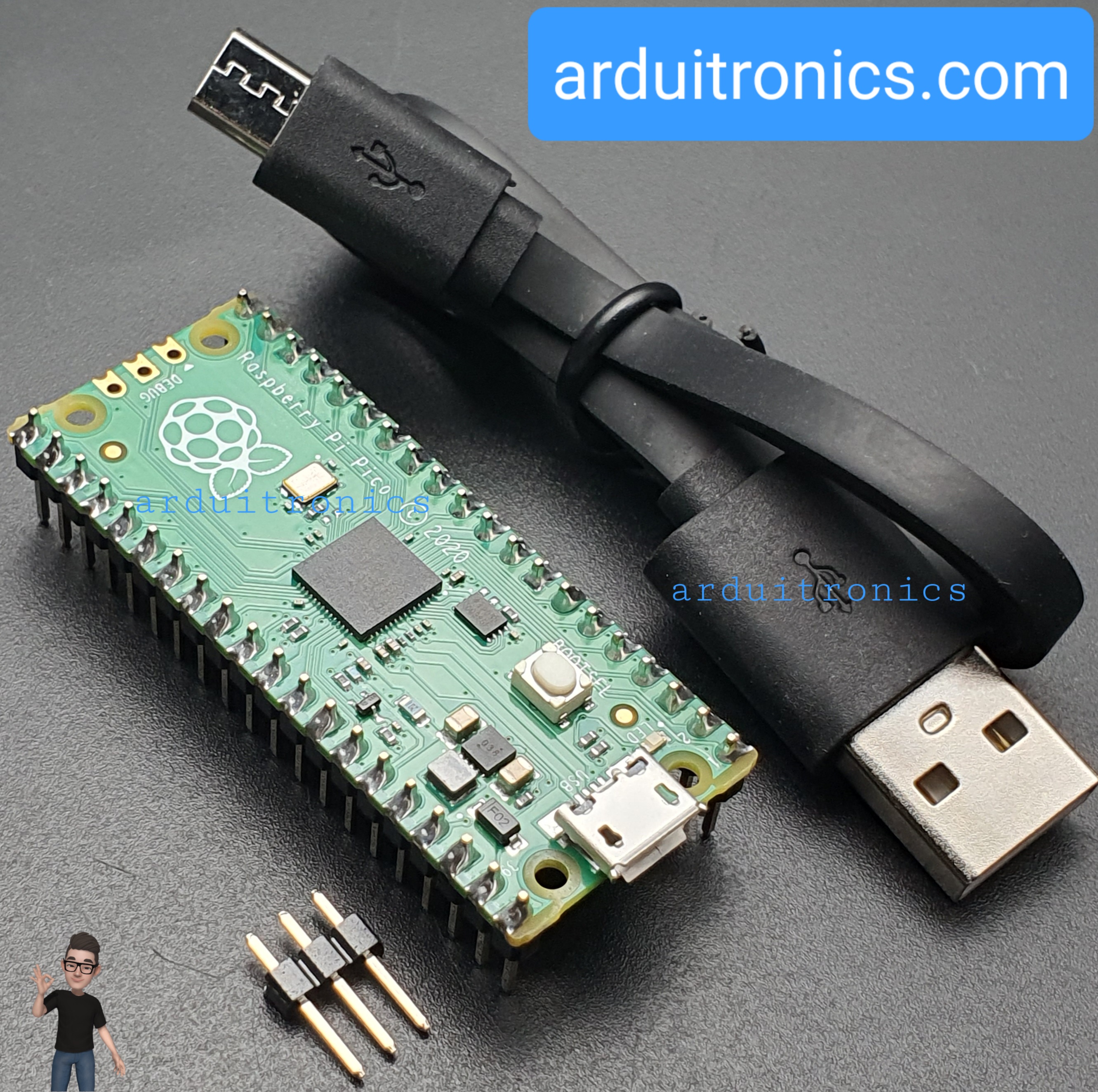 Raspberry Pi Pico (pre-soldered) + หนังสือสอนเขียนโปรแกรมบน Pico