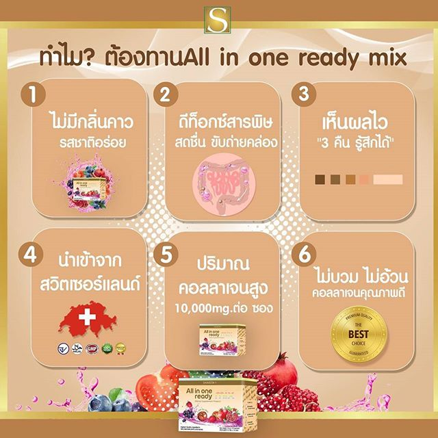 All in One Ready mix ออล อิน วัน เรดดี้ มิกซ์ คืนอายุให้ผิว ชะลอวัย
