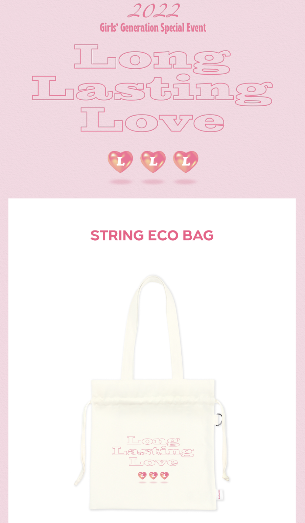 GIRLS' GENERATION - 2022 Girls’ Generation Special Event – Long Lasting Love - String Eco Bag