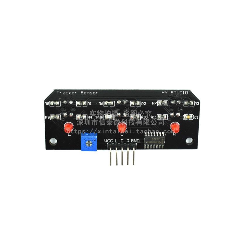 3-Way Infrared Line Tracking Module with TCRT5000 Sensor (Black PCB)