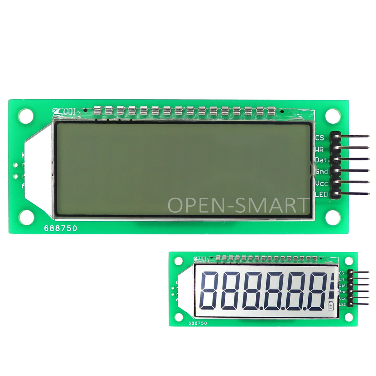 2.4 inch Digital 6-digit 7-Segment LCD Display Module (White Backlight + 3 Line SPI)
