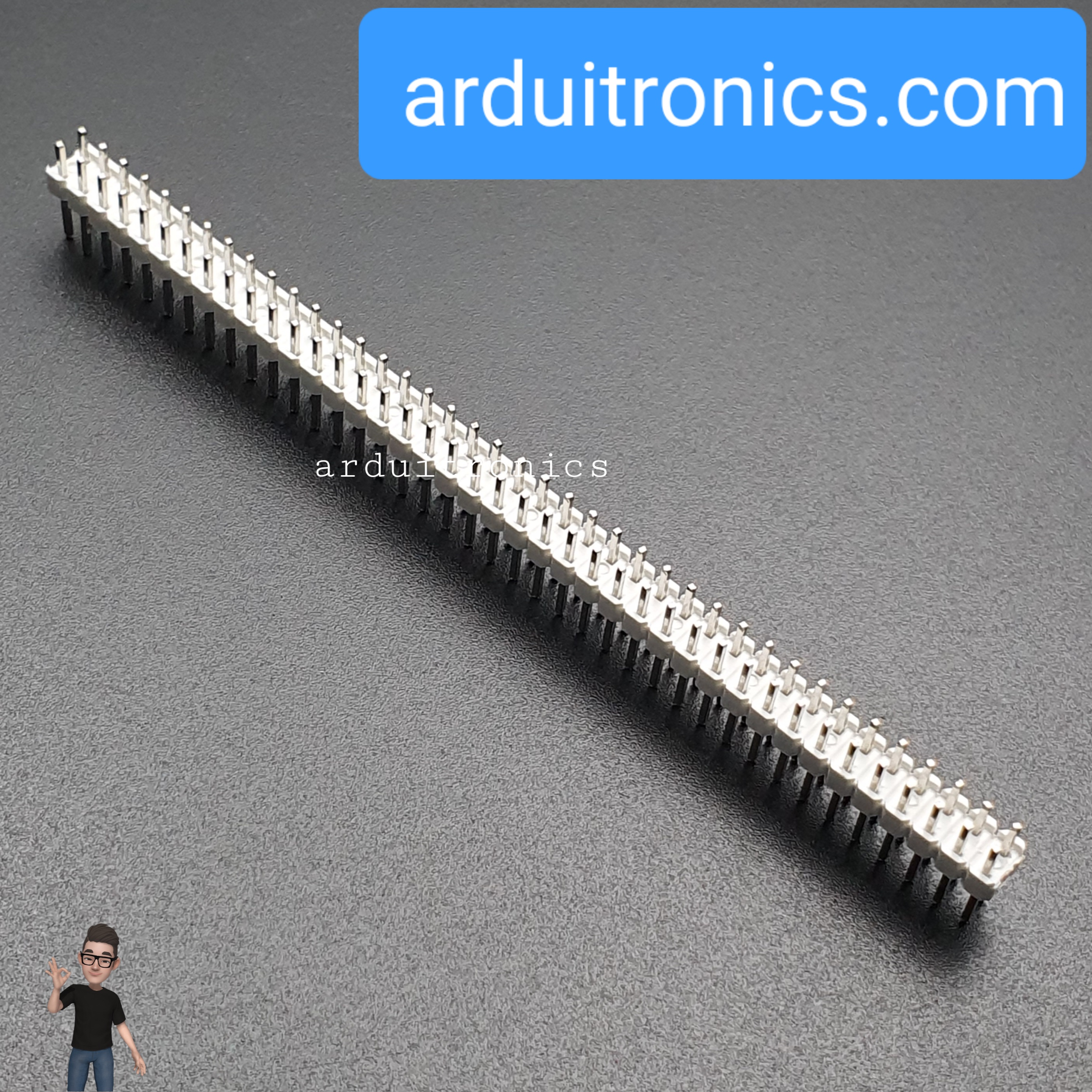 ก้างปลา 2x40P 2.54mm Pin Header Dip Straight Double Row 2X40 Pin สีขาว