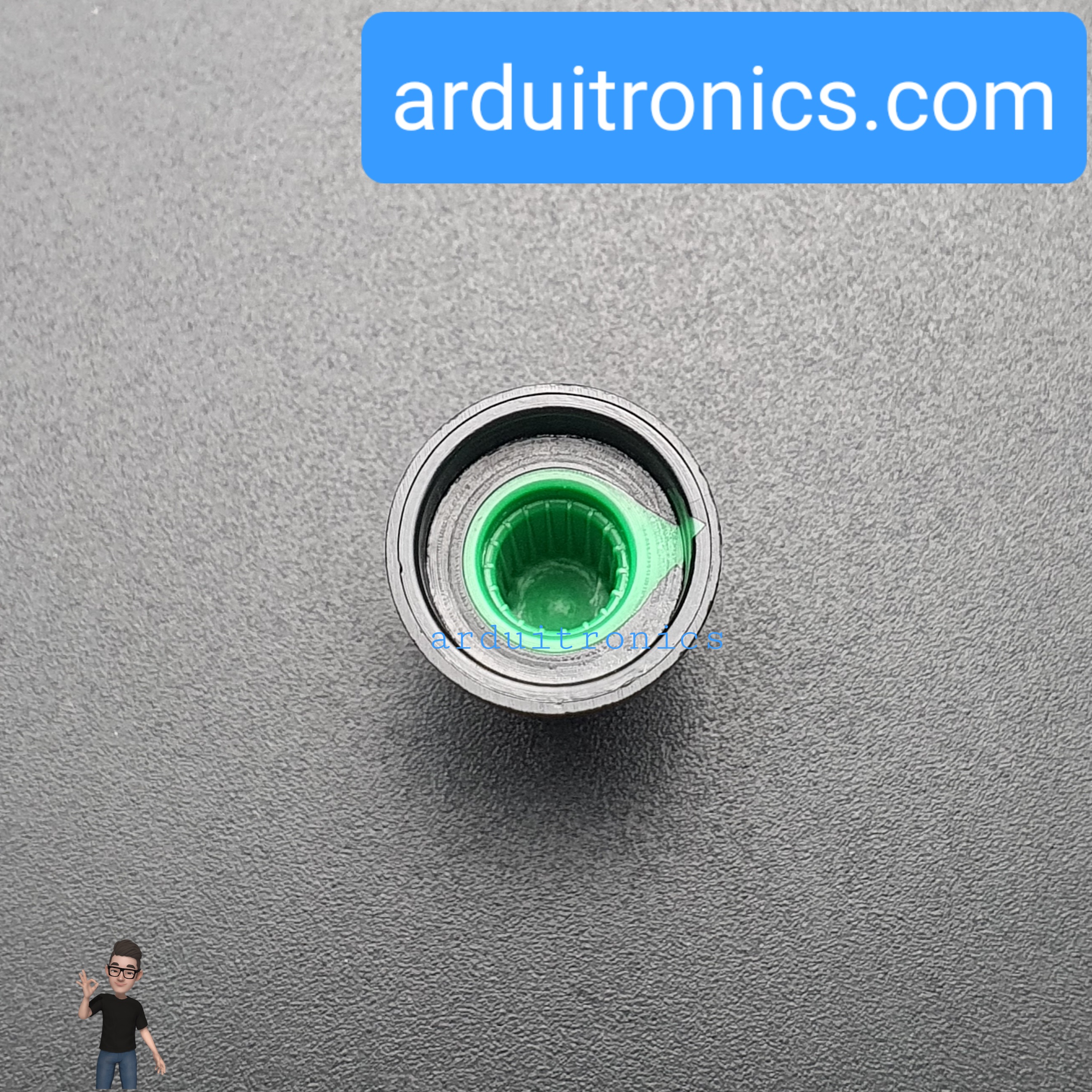 Green สีเขียว หัวจุกหมุนสำหรับตัวต้านทานปรับค่าได้ WH148 Plastic Knob Potentiometer Size 15X17mm