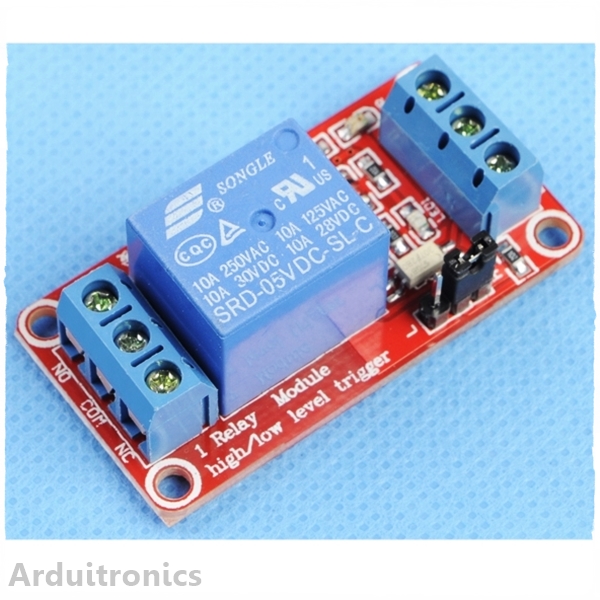 5V 1 Channel Relay High/Low Level Trigger Relay Module (Red PCB)