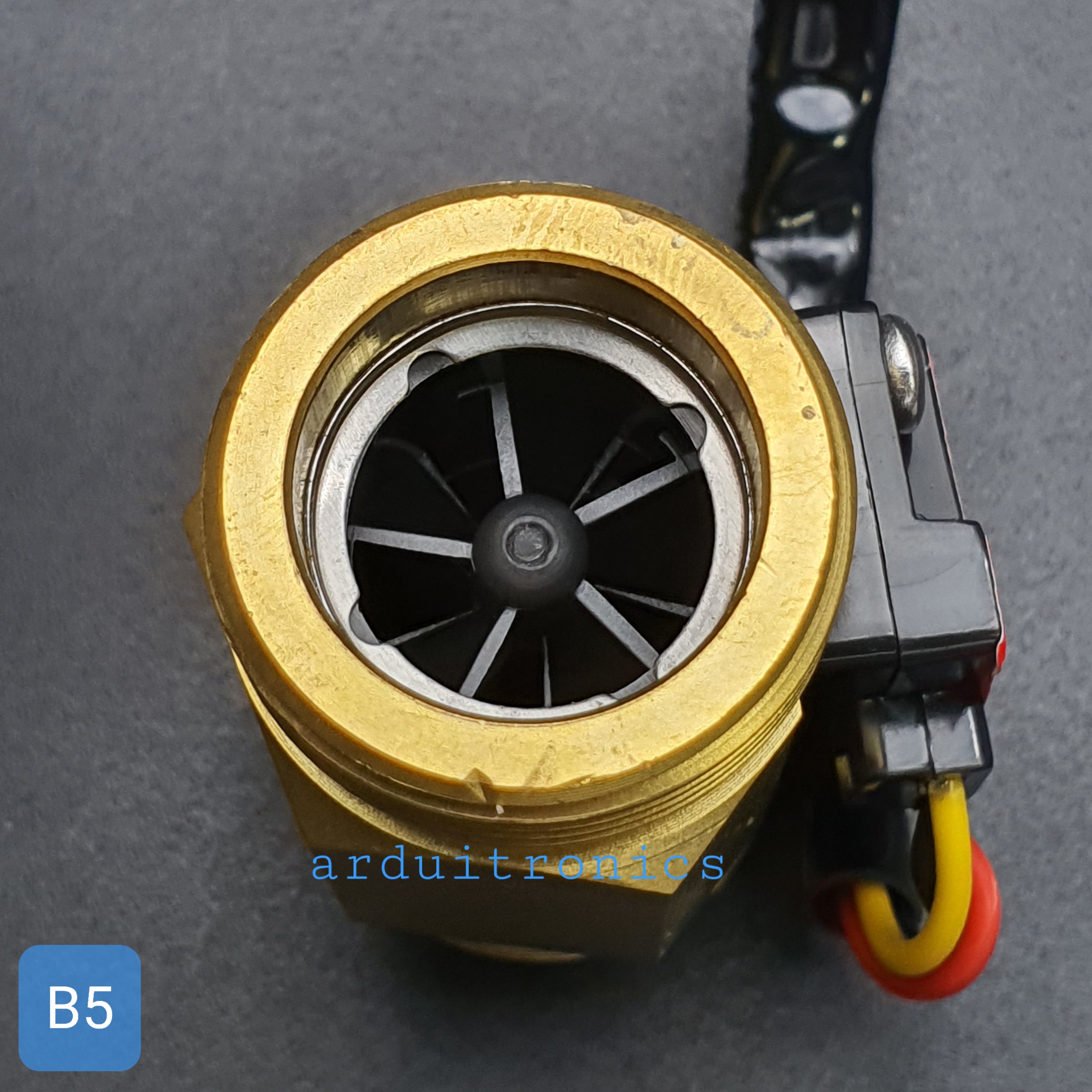 B5 เซ็นเซอร์วัดอัตราการไหลของน้ำ ทองแหลือง 3/4นิ้ว 6หุน Water Flow sensor 1-30L/min Size 50 mm