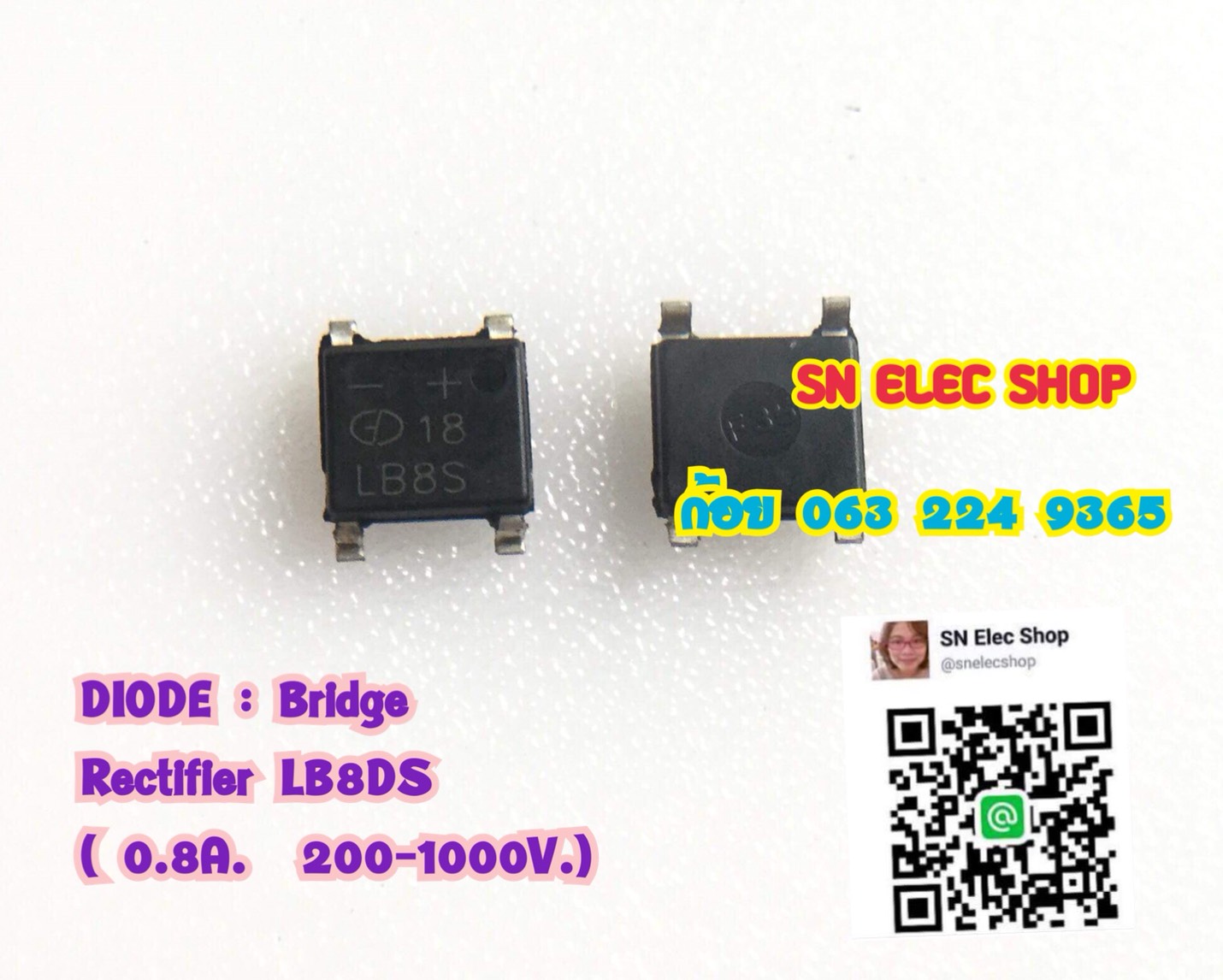 DIODE : LB8S Bridge Rectifier ( 0.8A. 200-1000V.)