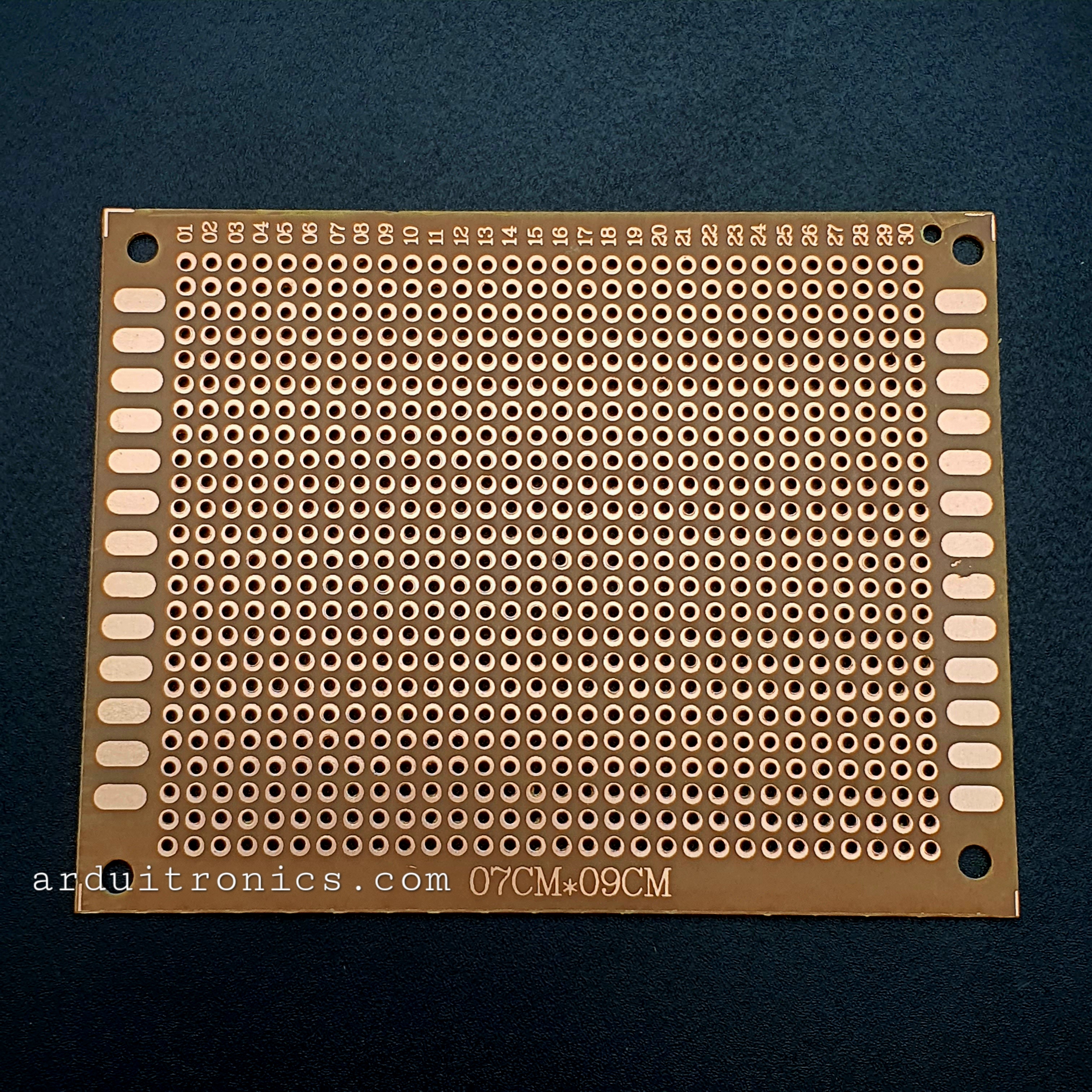 แผ่น PCB ไข่ปลา 1 หน้า ขนาด 7x9cm (สีน้ำตาล) แผ่นปริ๊นอเนกประสงค์ PCB 1 หน้า ไข่ปลา Prototype PCB Board 7x9cm
