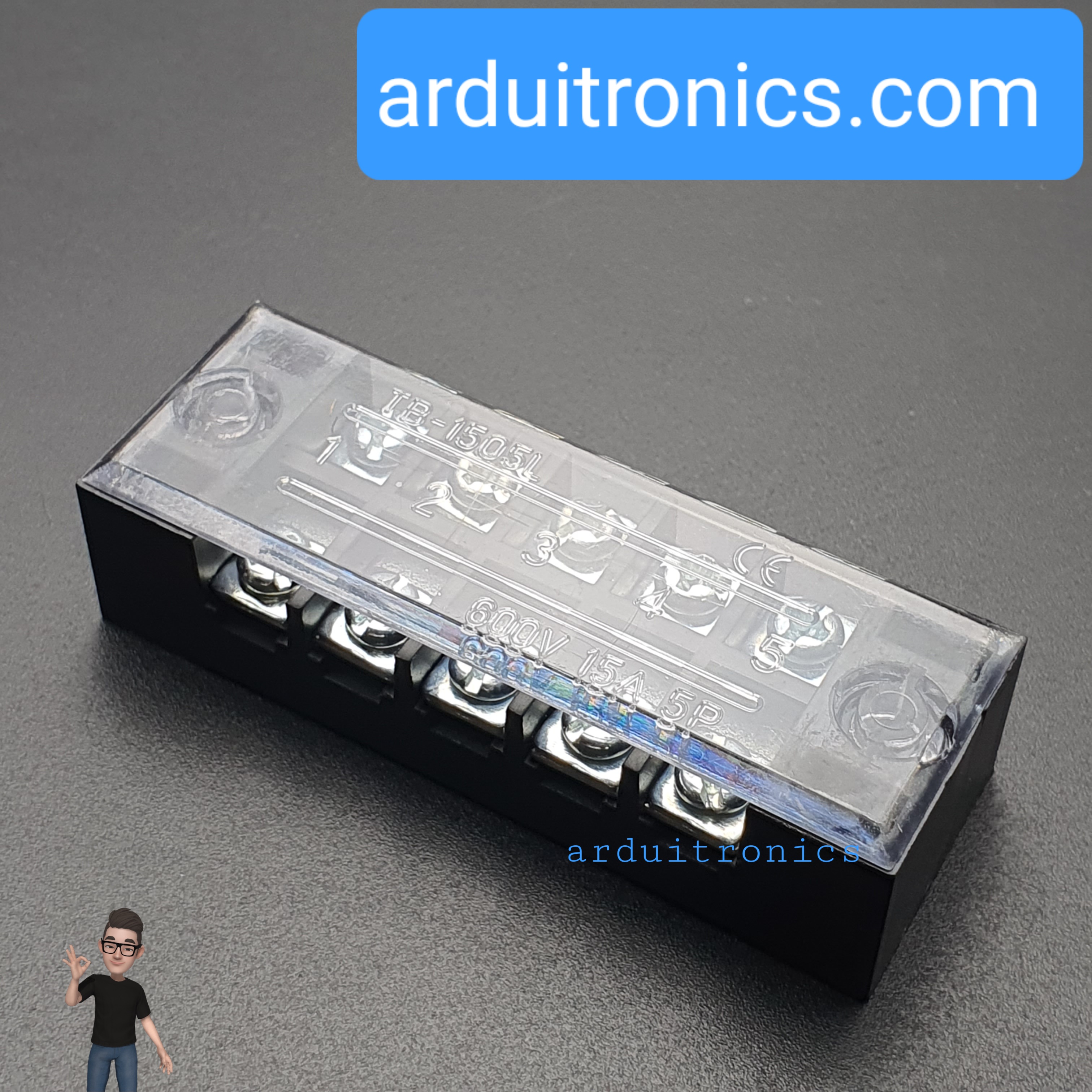 ขั้วต่อ Terminal Block TB-1505 (15A) แบบ 5 ช่อง