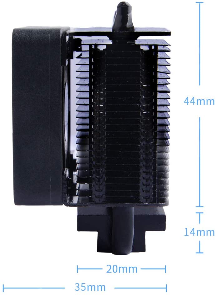 Black - ICE Tower CPU Cooling Fan for RPi 4B / 3B+/ 3B (สีดำ) with RGB LED