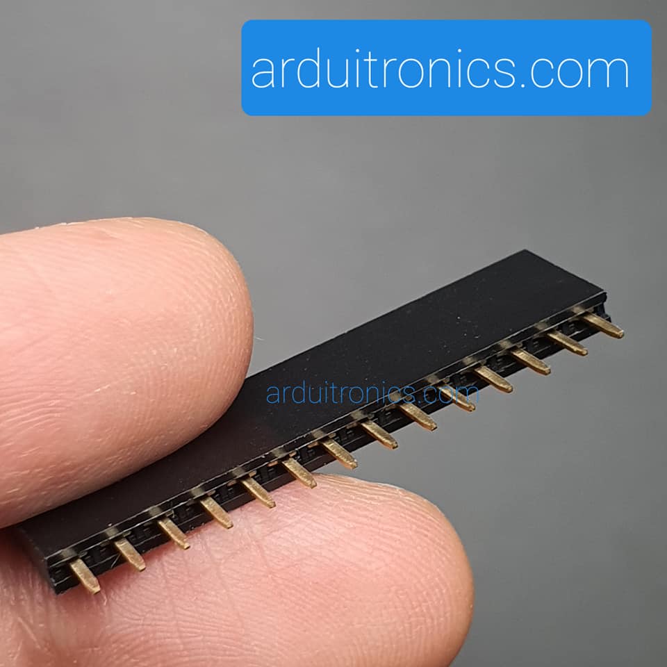 [Black] 1X14 Pin Single Row Female Header 2.54mm Pitch Straight Pin Square (จำนวน 1 ชิ้น)