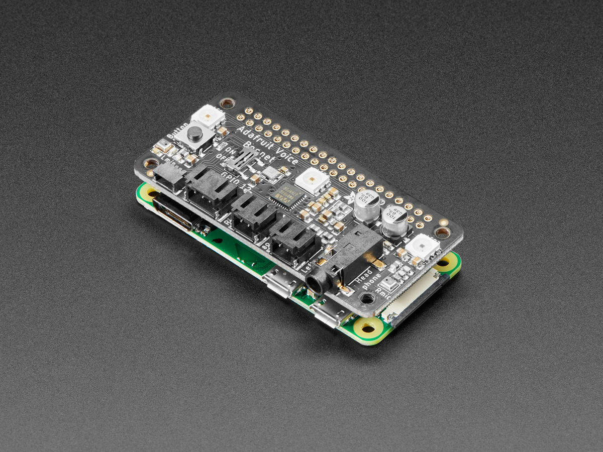 Adafruit Voice Bonnet for Raspberry Pi -Two Speakers + Two Mics for RPi 4B / Zero / 3B+ (แท้จาก Adafruit)