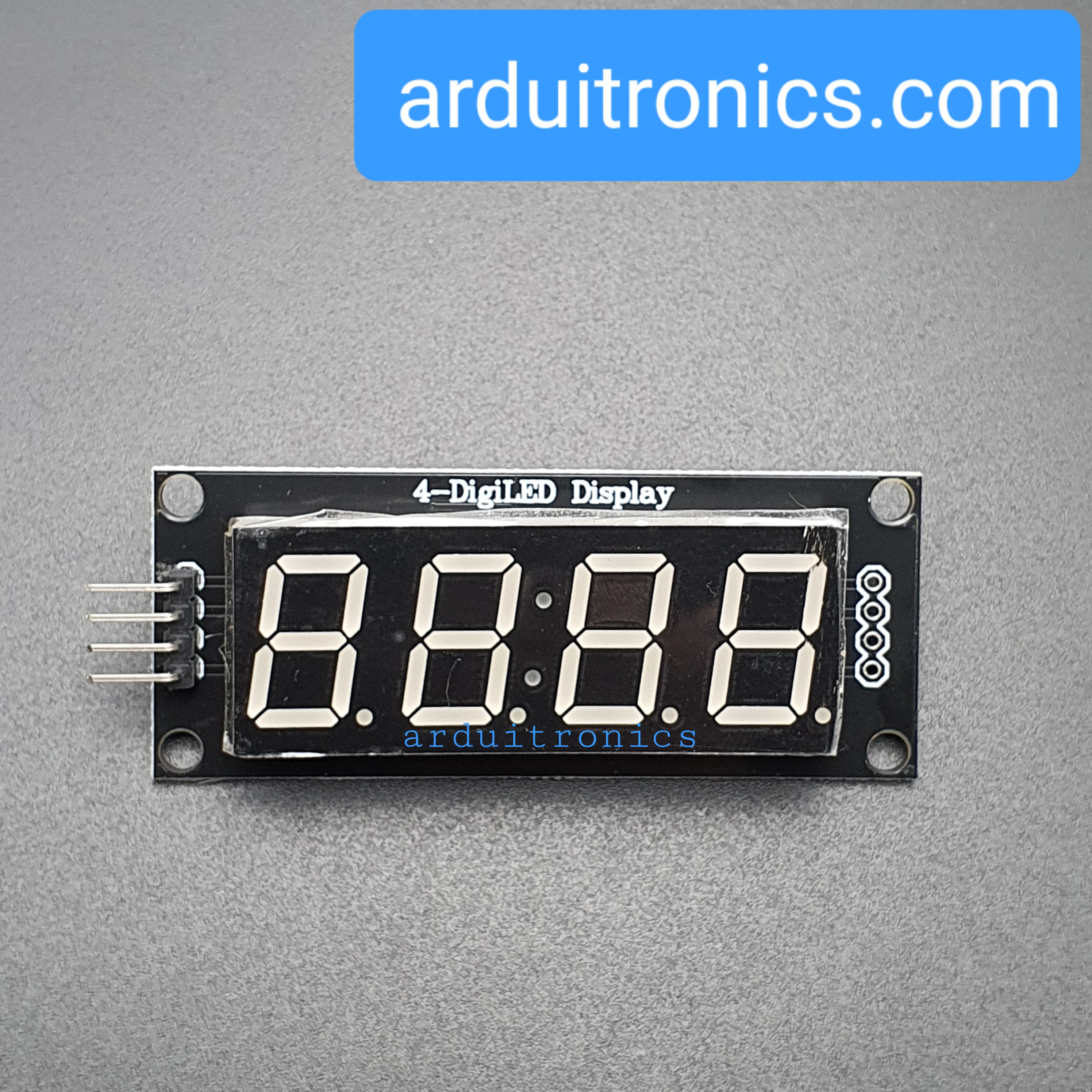 โมดูลแสดงค่าตัวเลข 4 หลัก สีเขียว 7 Segment 4 Digit TM1637 Module Size 0.56" (5643AG Common Cathode) บัดกรีแล้ว