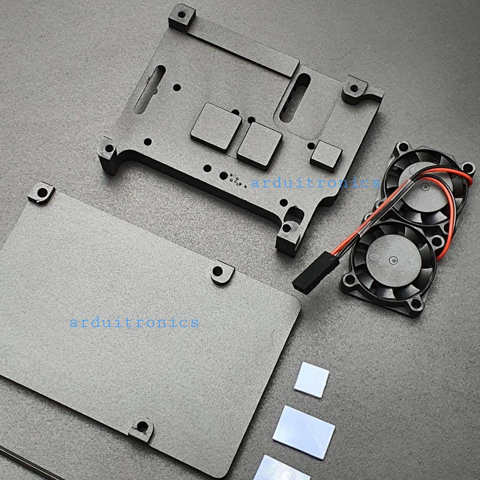 Aluminium Case for Raspberry Pi 4 with Dual Fan (Black)