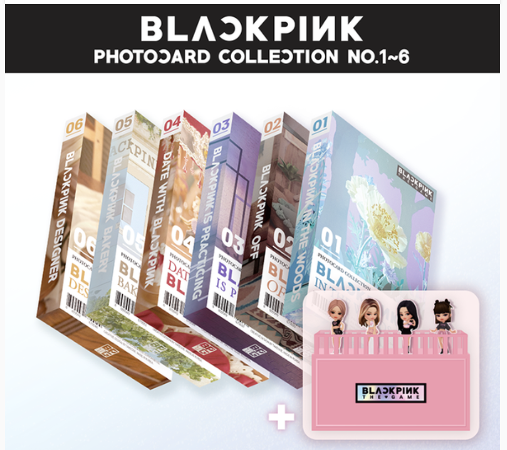 BLACKPINK THE GAME] PHOTOCARD COLLECTION No.1~6 (SET) + CONCERT STAND- ส่งเครืองบิน
