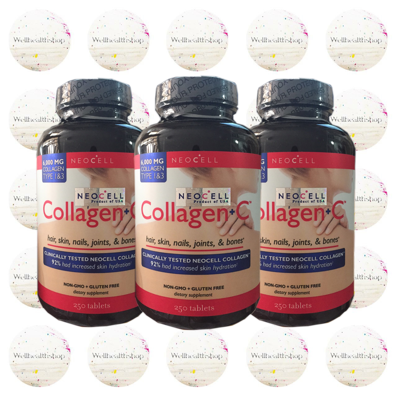Neocell super Collagen +C 6000mg 250 Tablets นีโอเซล ซุปเปอร์คอลลาเจน พลัส ซี