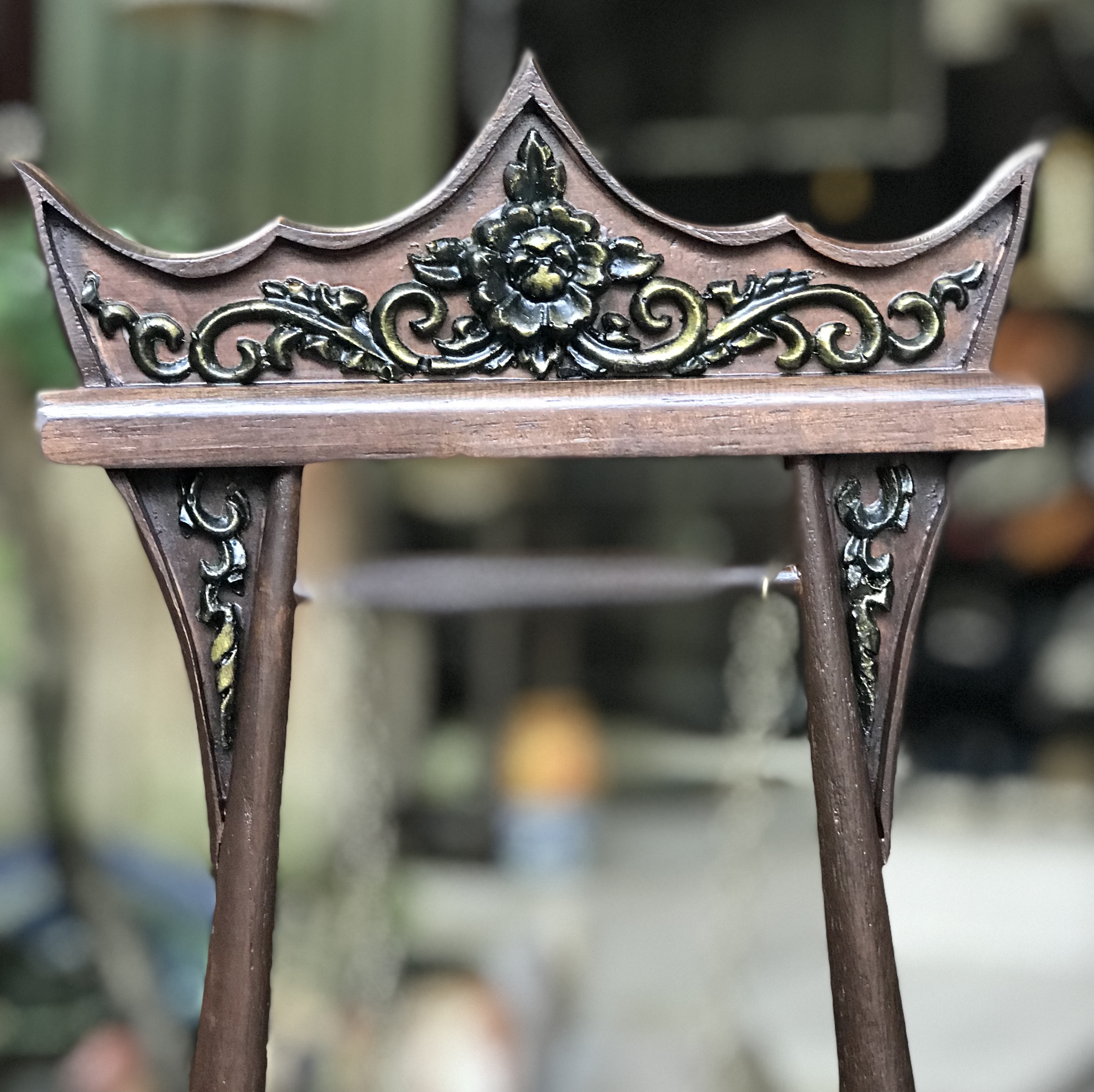 ใช้งานได้ปกติ antique table clock นาฬิกาตั้งโต๊ะไม้จริงทรงเสาชิงช้าจำลอง นาฬิกาโบราณไม้จริง