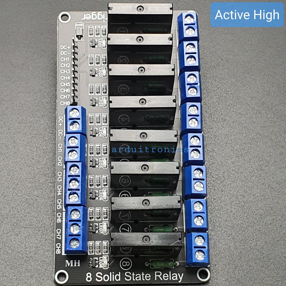 8 Channel 5V 2A Solid State Relay (SSR) High Level Trigger