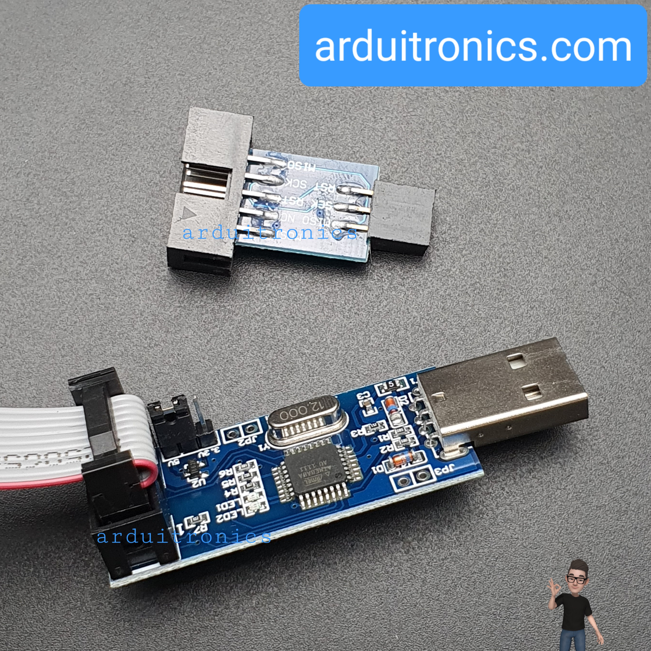 AVR Programmer Set (ISP USBASP Downloader + USBISP Download Cable + STK500)