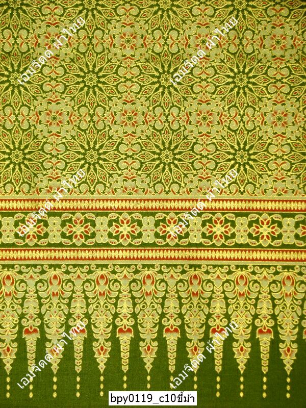 [bpy0119] ผ้าพิมพ์ทอง 1.8เมตร ลายไทย ดาวกระจาย คอตต้อน 100%