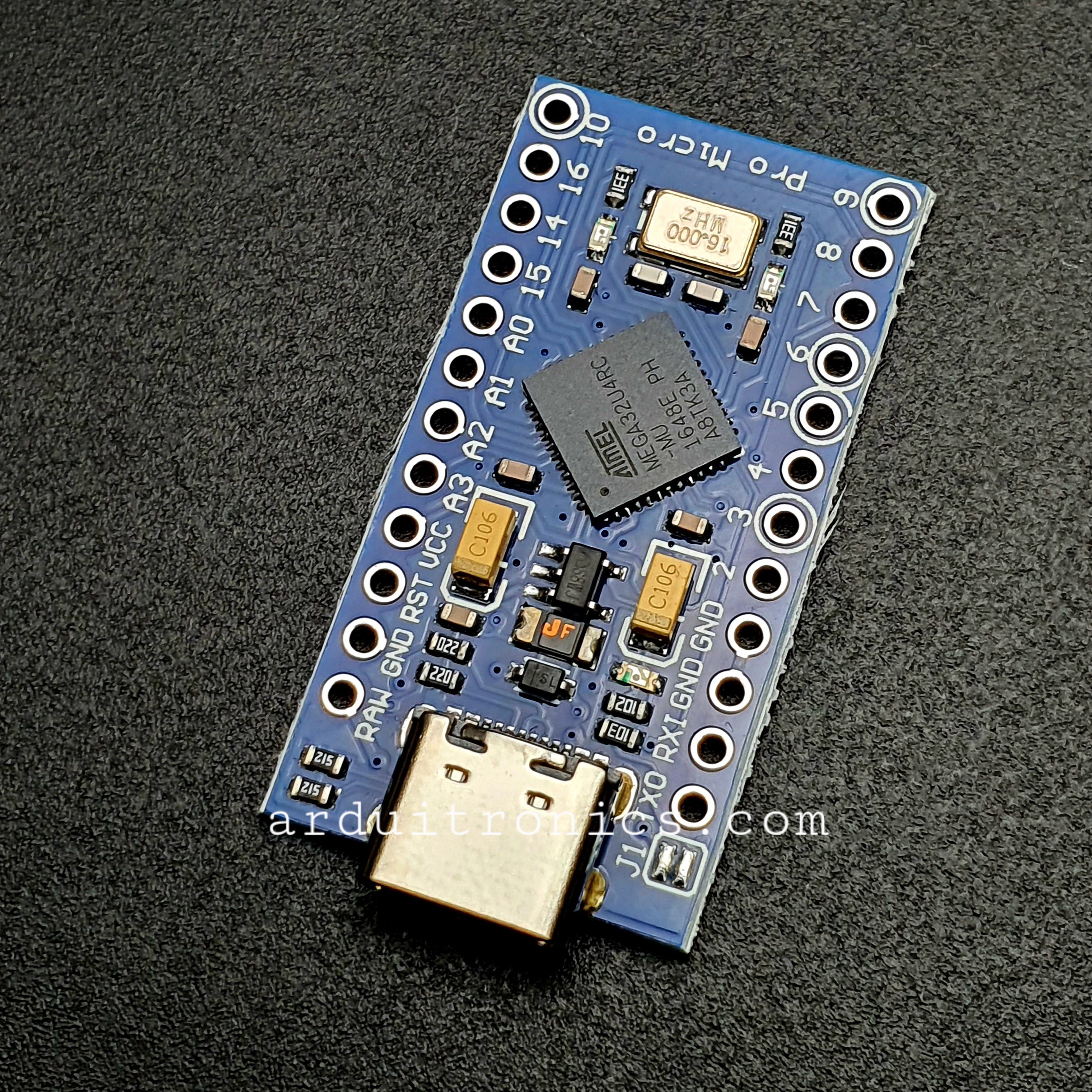 Arduino Pro Micro 5V/16MHz + Free Pin Header ( Type-C USB) PCB สีน้ำ ...