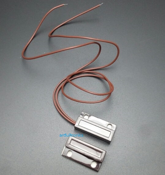 Magnetic Door Switch (สีน้ำตาล) MC-38 สวิตช์แม่เหล็ก สำหรับติดเซนเซอร์ สวิตช์ประตู สวิตช์หน้าต่างกันขโมย