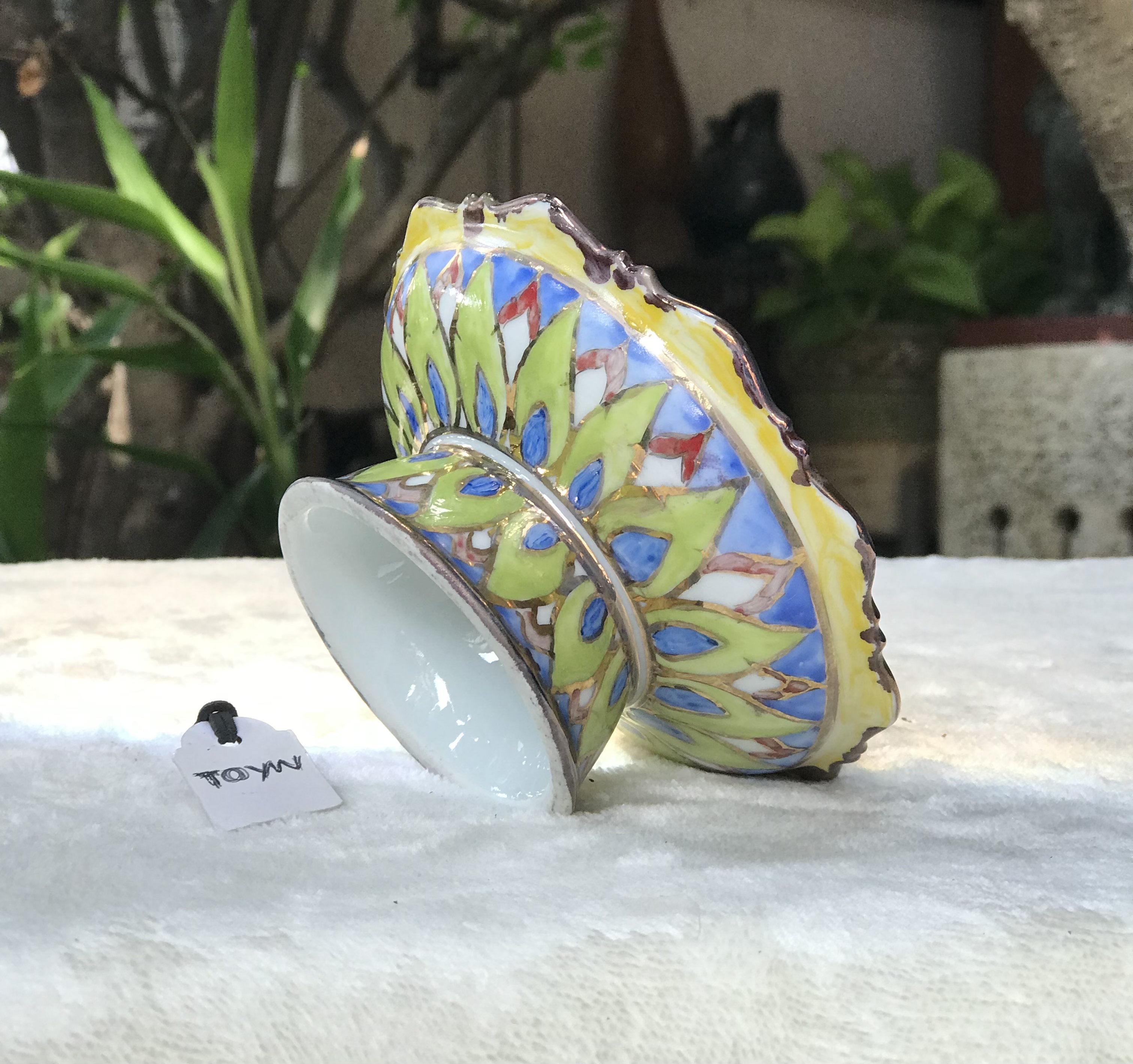 ไม่รวมกี๋ ราคาต่อชิ้น Benjarong - Hand Painted พานเชิงเซรามิค งานเขียนเบญจรงค์น้ำทองโดยช่างฝีมือ