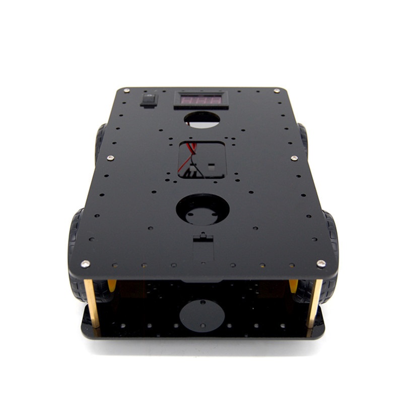 4WD 2-Layer Smart Car Chassis Kit (พร้อม Voltmeter และ สวิตช์เปิด/ปิด)