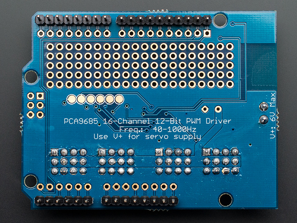 16-Channel 12-bit PWM/Servo Shield - I2C Interface (by Adafruit)