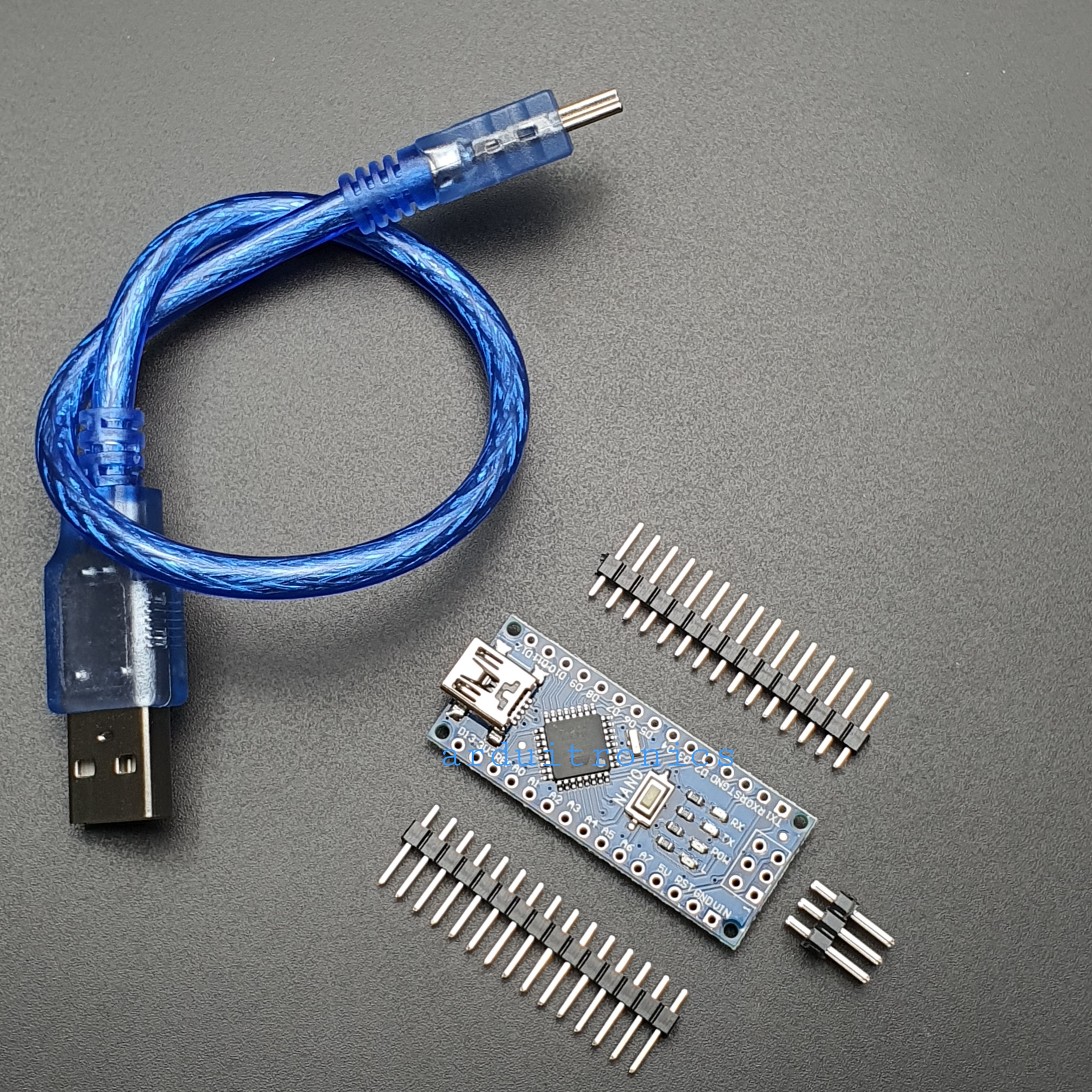 Nano V3 ATMega328P CH340G ยังไม่บัคกรี (มีคำว่า Nano บน PCB) + Free mini USB Cable