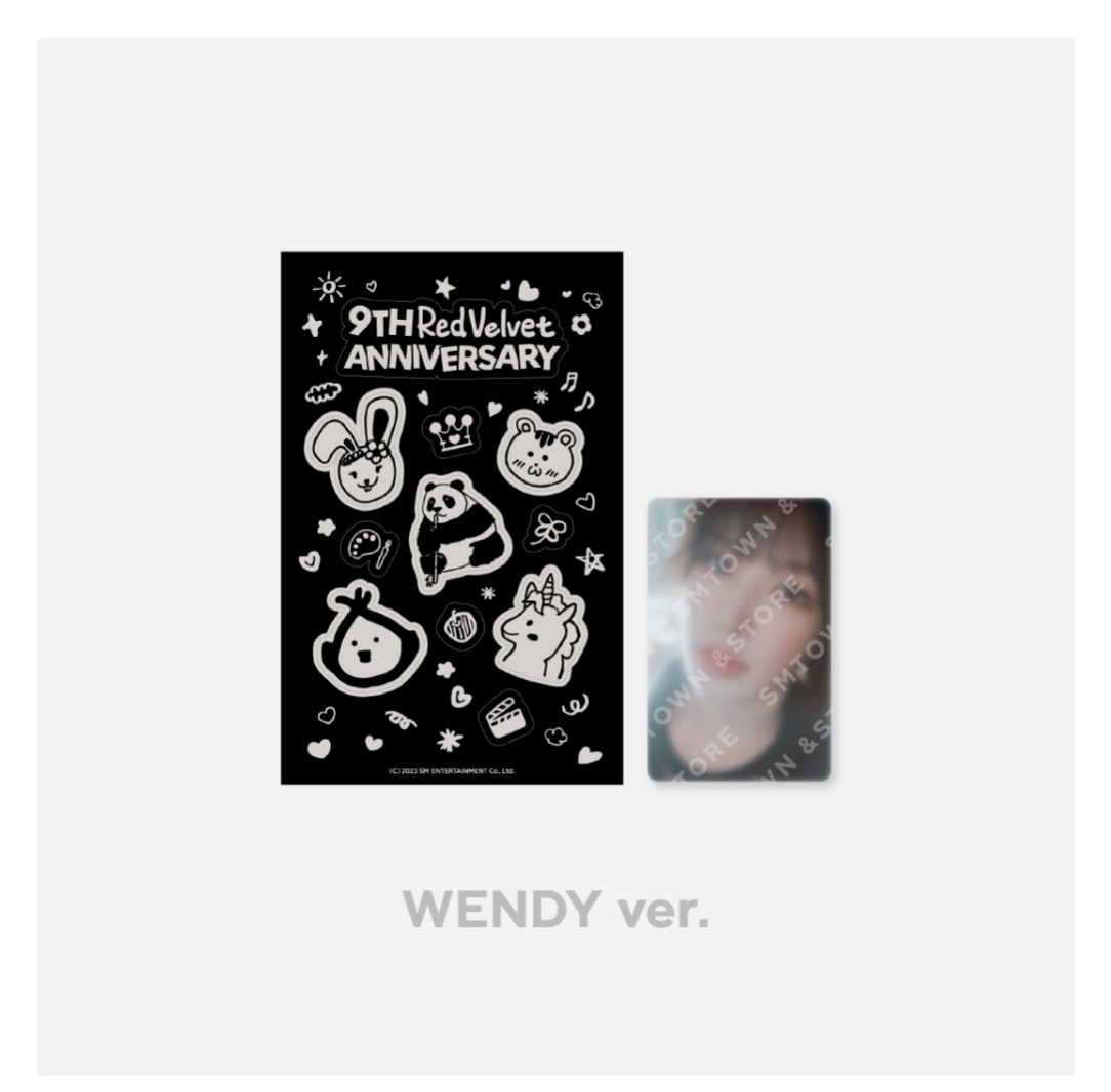 Red Velvet Debut 9th Anniversary OFFICIAL MD - Sticker & Photo card set - Wendy