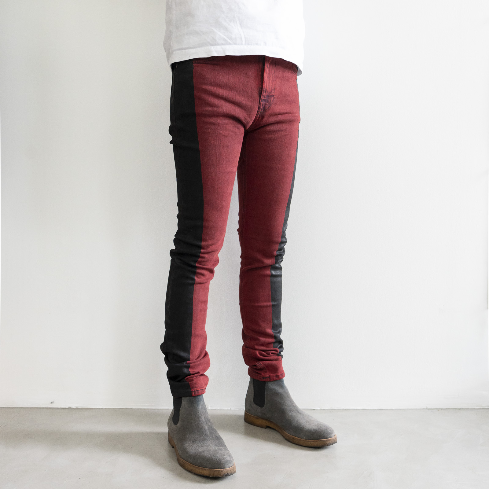 [DEFECT] High Kai Org. Black Stripe ยีนส์สกินนี่เอวสูง Nudie Jeans ของแท้ 100%