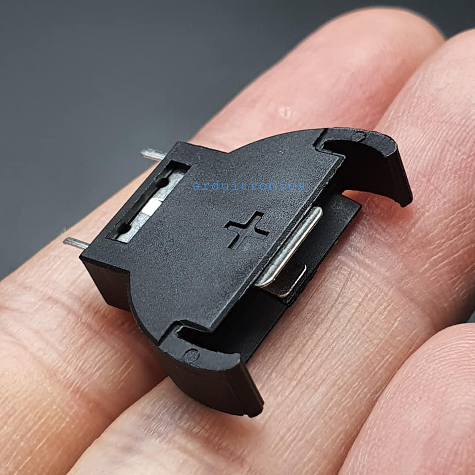 รางถ่านกระดุม CR2032 แบบสอดเข้าแนวตั้ง ใส่ได้ 1 ก้อน 3V