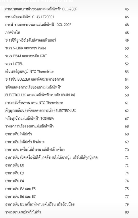 หนังสือวิเคราะห์และตรวจซ่อม "เตาแม่เหล็กไฟฟ้า"