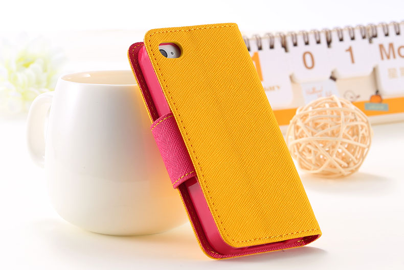 Mercury Series Color Button Case for iphone 5 5S 5G PU Leather Wallet Stand Function Cover