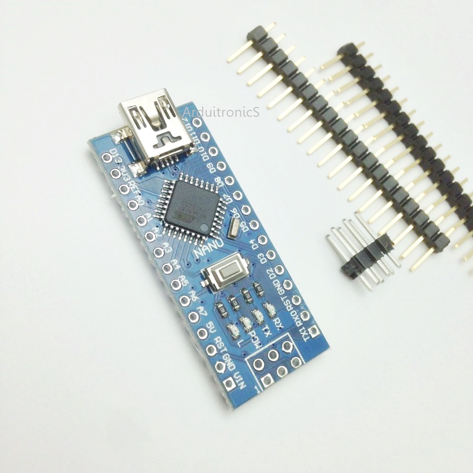 Nano V3 ATMega328P CH340G ยังไม่บัคกรี (มีคำว่า Nano บน PCB) + Free mini USB Cable