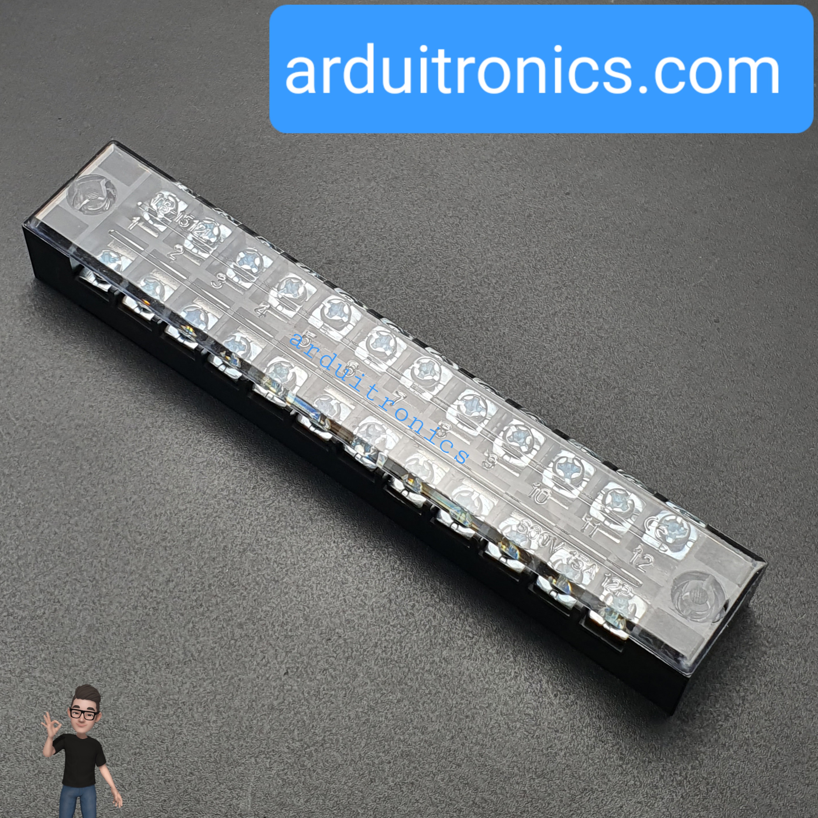 ขั้วต่อ Terminal Block TB-1512 (15A) แบบ 12 ช่อง