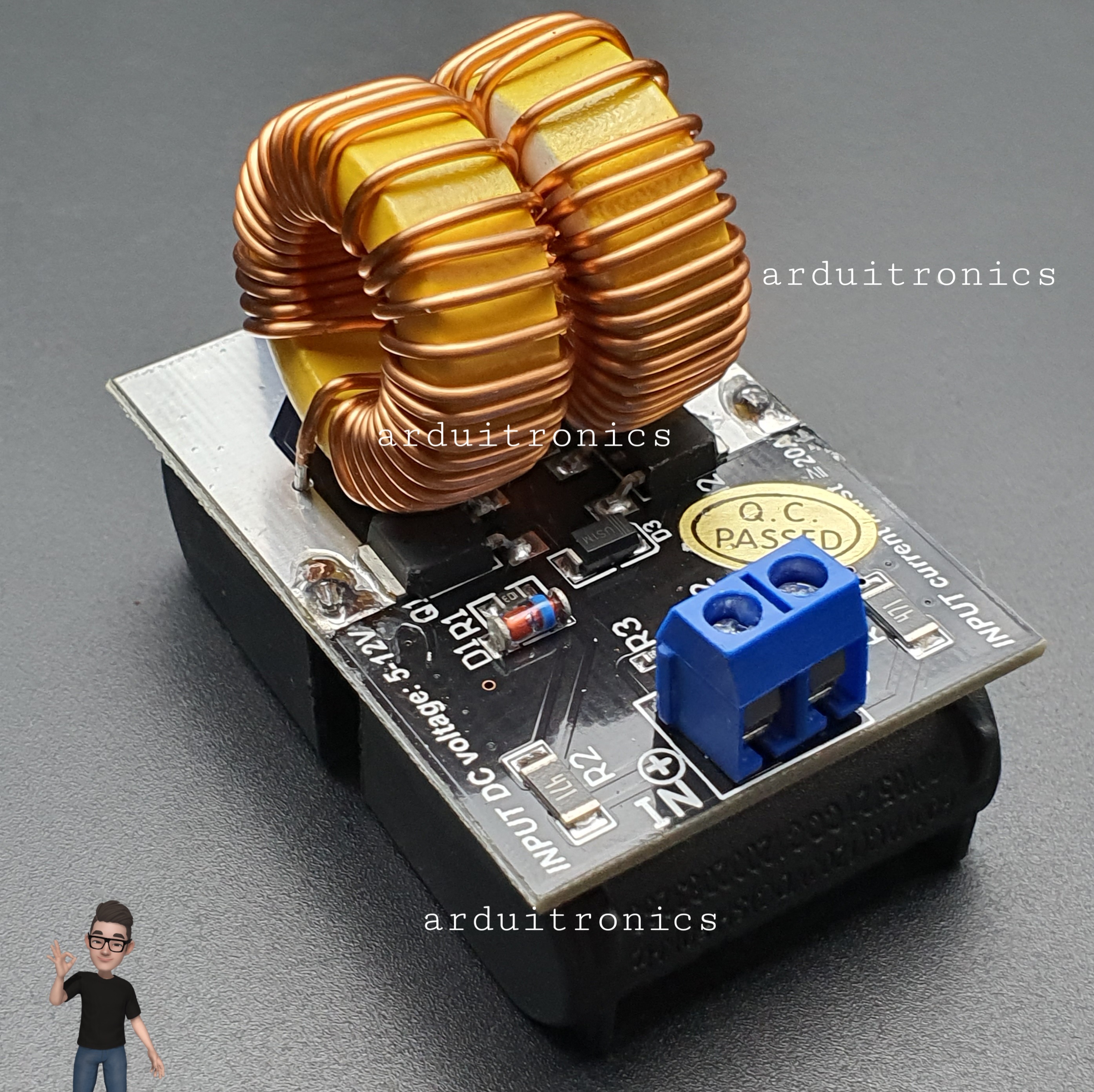 เครื่องเหนี่ยวนำความร้อนโลหะแบบไร้สัมผัส Induction Heater Mini ZVS no-tap Finished Product