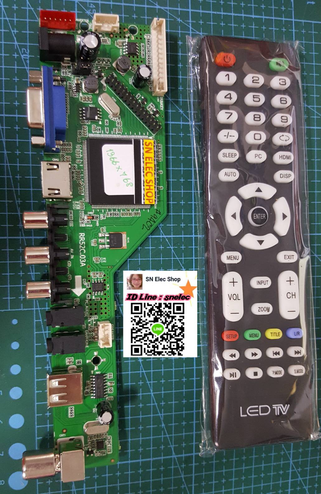Main Board Universal ระบบ Digital รุ่น RR52C.03A บอร์ด+ รีโมท