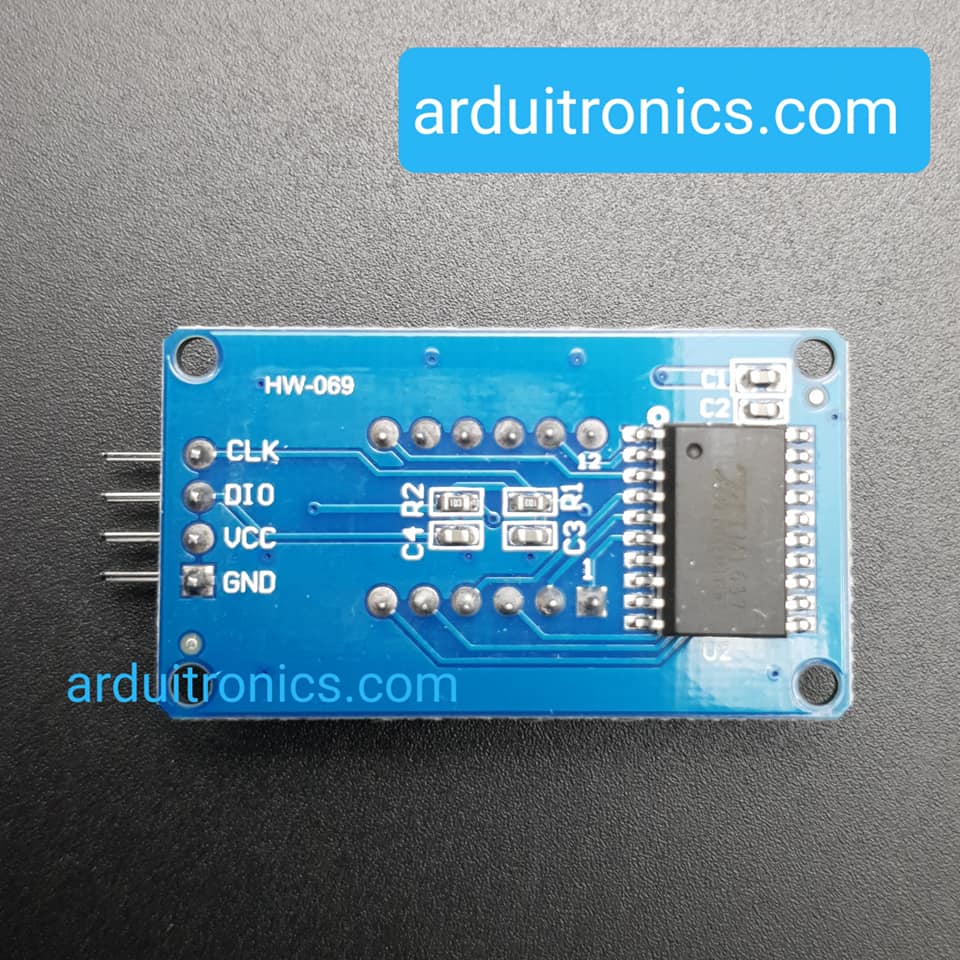 โมดูลแสดงค่าตัวเลข 4 หลัก 7 Segment 4 Digit Clock Display 0.36 Inches - Blue PCB