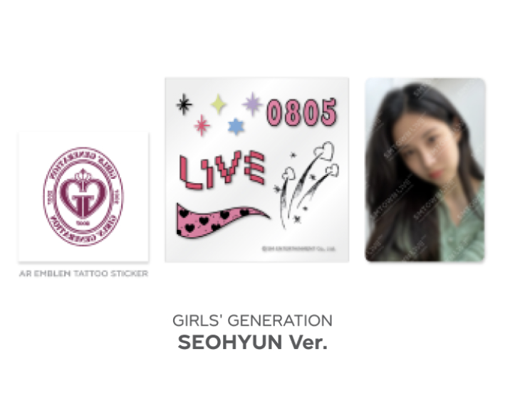 SMTOWN LIVE 2022 : SMCU EXPRESS @ HUMAN CITY_SUWON OFFICIAL MD -AR Tattoo Sticker set (ได้ photo card ) - GIRLS' GENERATION - Seohyun