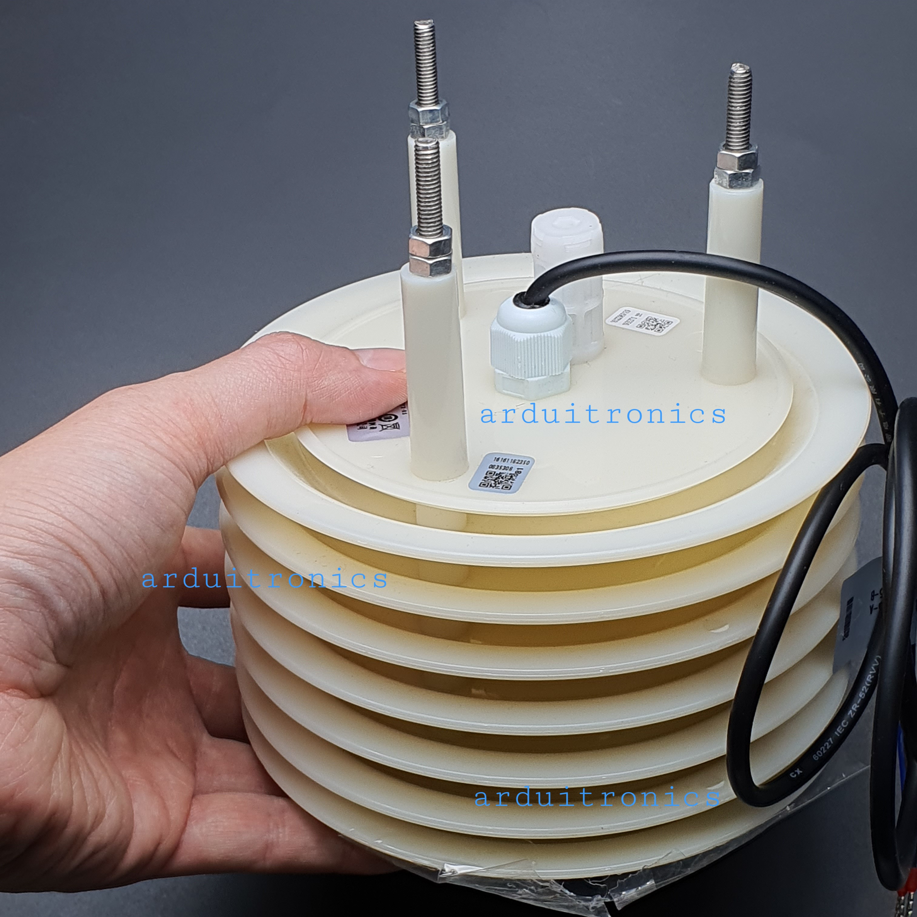 Weather Station Shutter with Temperature and Humidity Sensor (โครงแบบเกร็ดระบายลม 7 แผ่น)