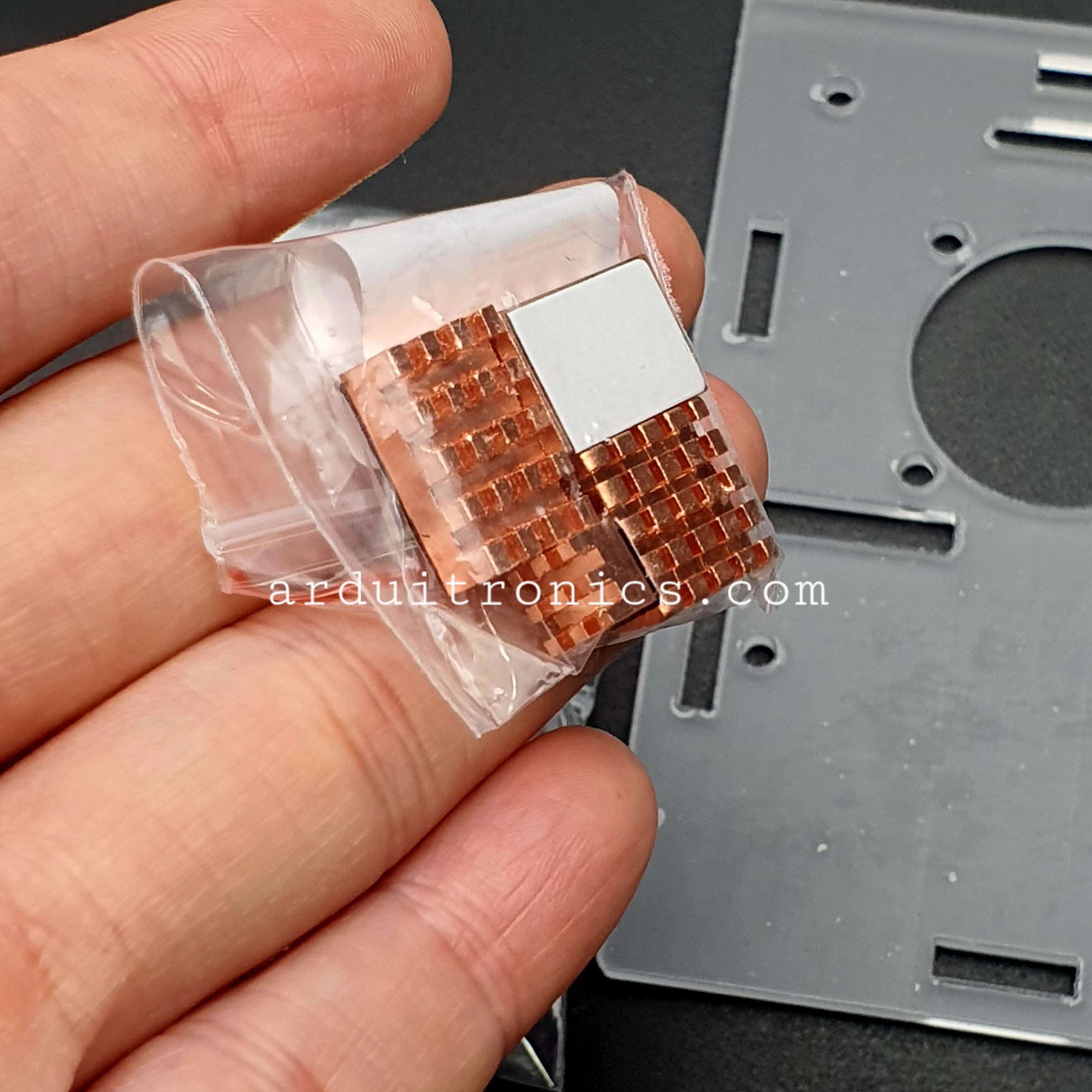 Raspberry Pi 5 Acrylic Case สีใส + cooling fan + pure copper heat sink