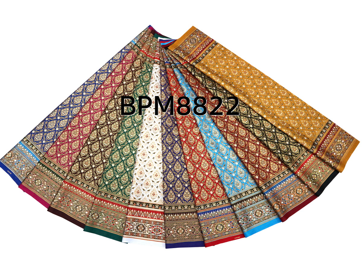 [S-bpm8822] ผ้าปูเตียงสปา พิมพ์ทอง 2เมตร พรีเมี่ยม! ผ้าคอตต้อน 100% เย็บขอบพร้อมใช้