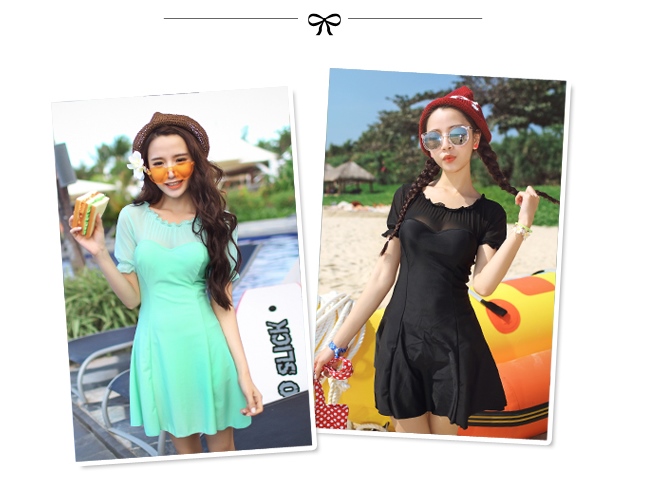 **พร้อมส่ง**บิกินี่ชุดว่ายน้ำวันพีซ one-piece สีดำ แขนตุ้กตา เล่นดีเทล sexy เล็กๆ ซีทรูช่วงเนินอกและแขน น่ารักไม่โป๊ สดใสรับลมทะเลสวยเหมือนแบบค่ะ