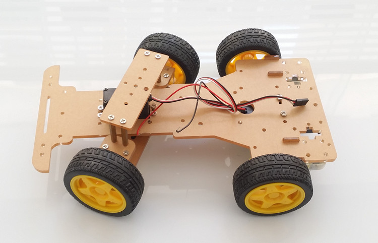 4WD Smart Car Chassis Kits โครงหุ่นยนต์รถ 4 ล้อ ระบบเลี้ยว servo