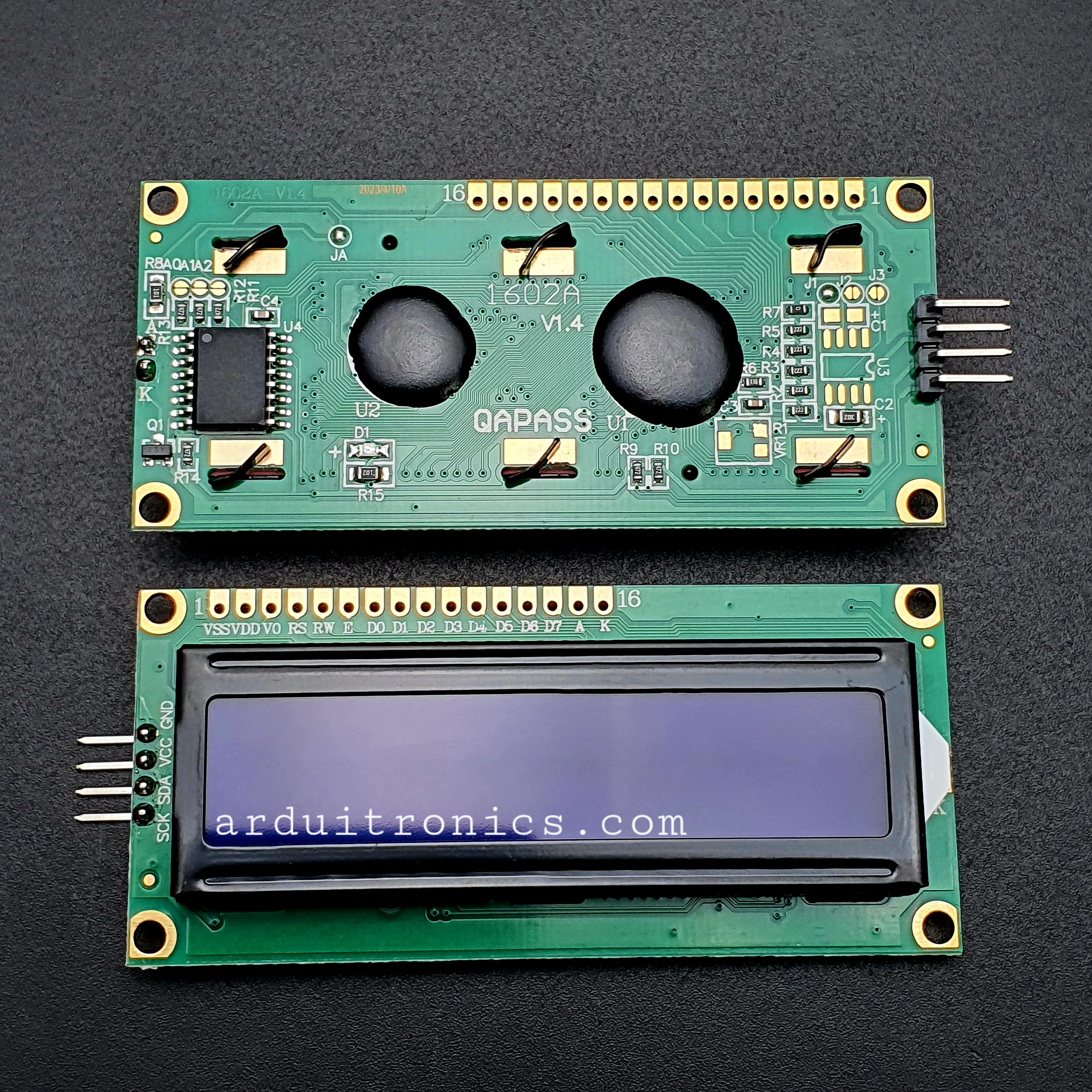 1602 Module 16x2 LCD Display + I2C Interface (Blue Backlight) V 1.4 Build in I2C