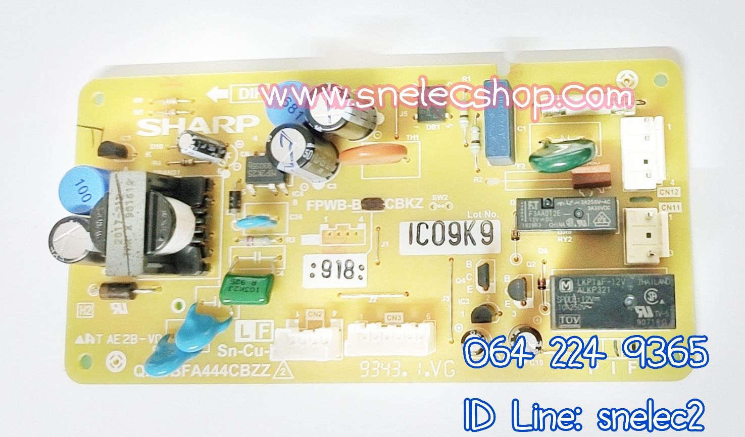 บอร์ดตู้เน็นชาร์ป พาร์ท FPWB-C739CBKZ ใช้แทน พาร์ท FPWB-B918CBKZ และ พาร์ท FPWB-B664CBKZ ใช้กับรุ่น SJ-C19E-WMS , SJ-E15-MS/BLU