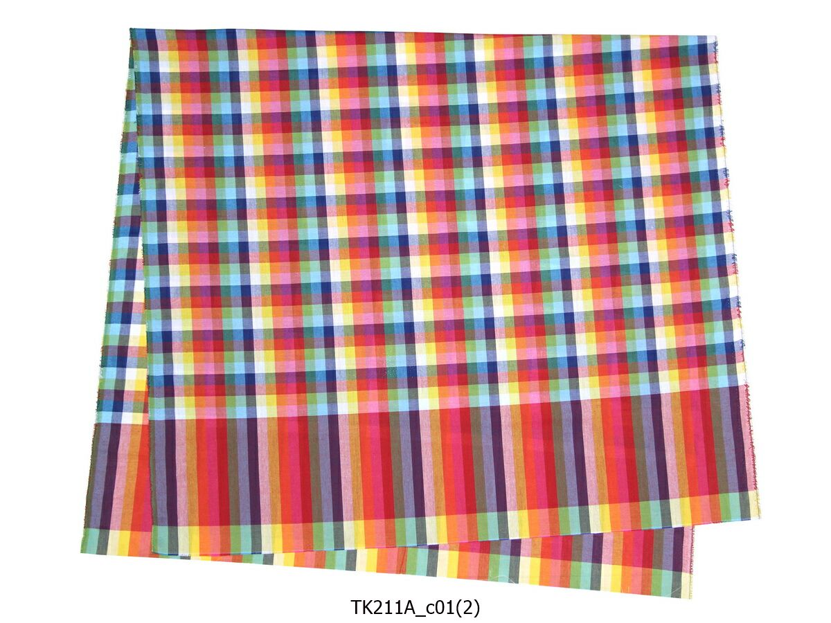 [2ม.] ผ้าขาวม้า TK211A แดงส้มA