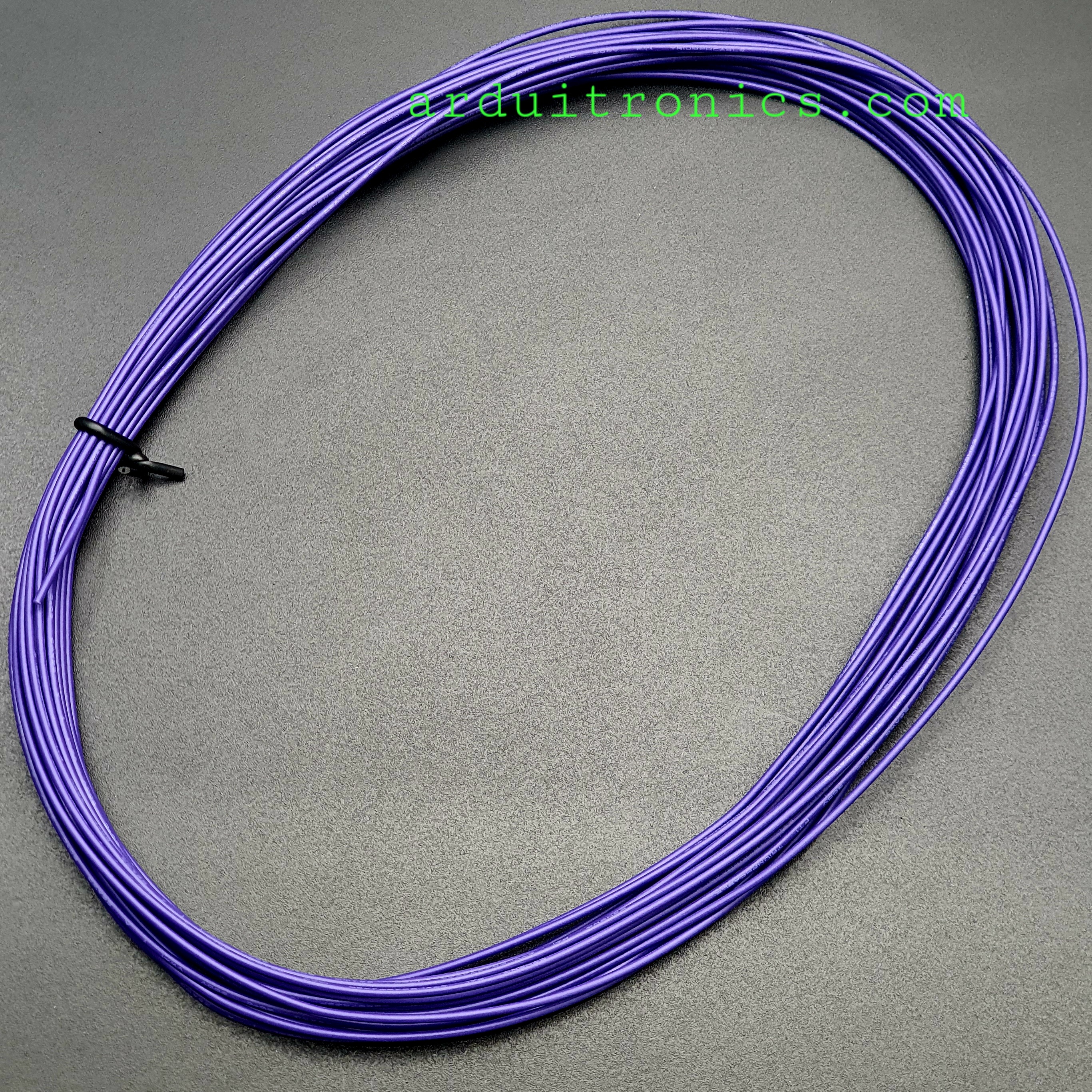 สายไฟอ่อนใส้เต็ม 26AWG UL1007 ความยาว 10 เมตร (สีม่วง)