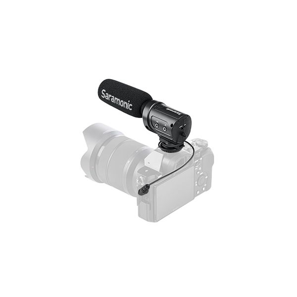 Saramonic SR-M3 ไมโครโฟนช็อตกันติดหัวกล้องไมค์คอนเดนเซอร์ทิศทางเป็นมิกเซอร์รวมเสียงไมโครโฟนสามารถเพิ่มไมค์ได้ 1 ช่อง